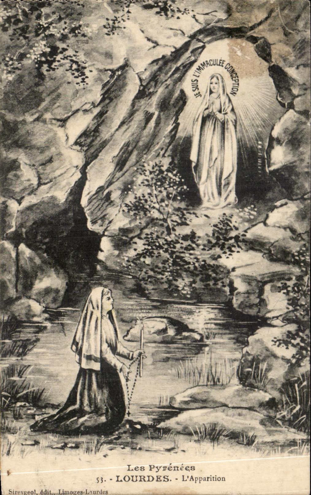 CPA Les Pyrenees Lourdes L'Apparition