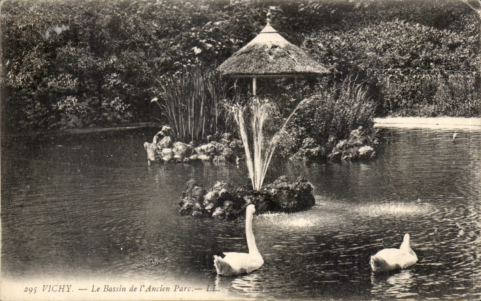 CPA Vichy the Basin of I' Ancien Park Swans