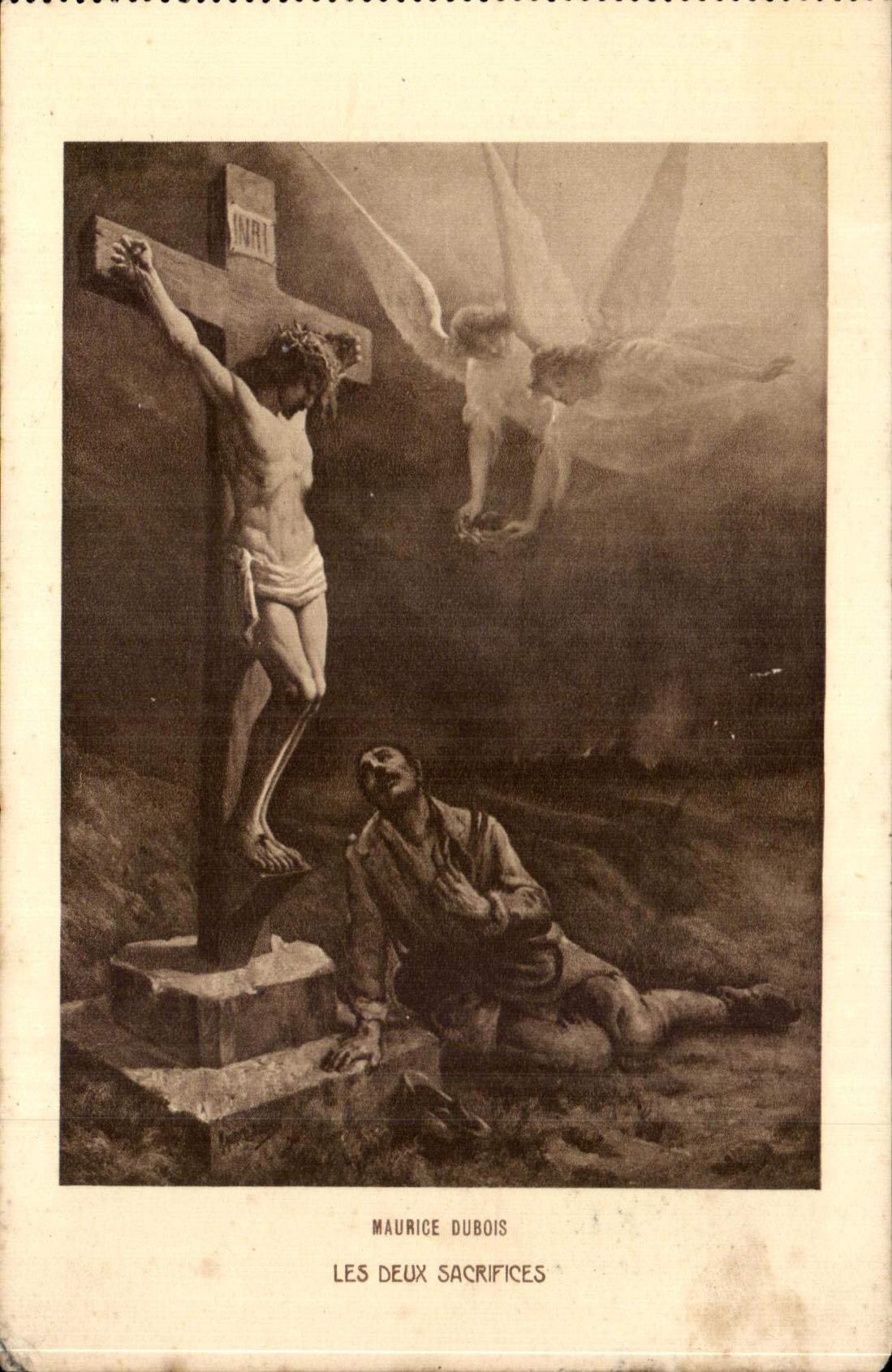 CPA Maurice Dubois the Two Sacrifices Museum of the army Invalides Paris Militaria Christ Angel