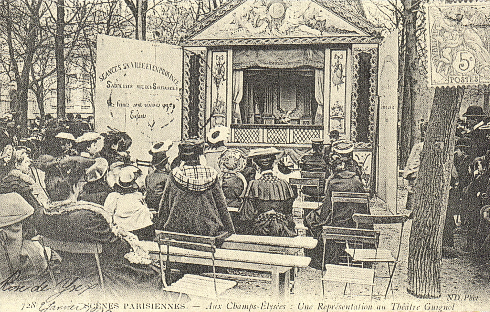 REPRO Parisian Scenes At the Champs Elysees a Representation with the Theater Puppet