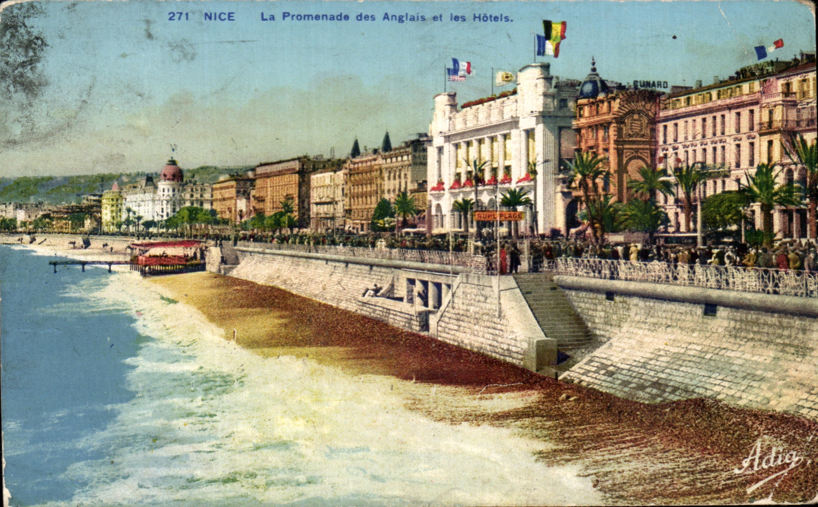 CPA Nice the Walk of the English and Hotels