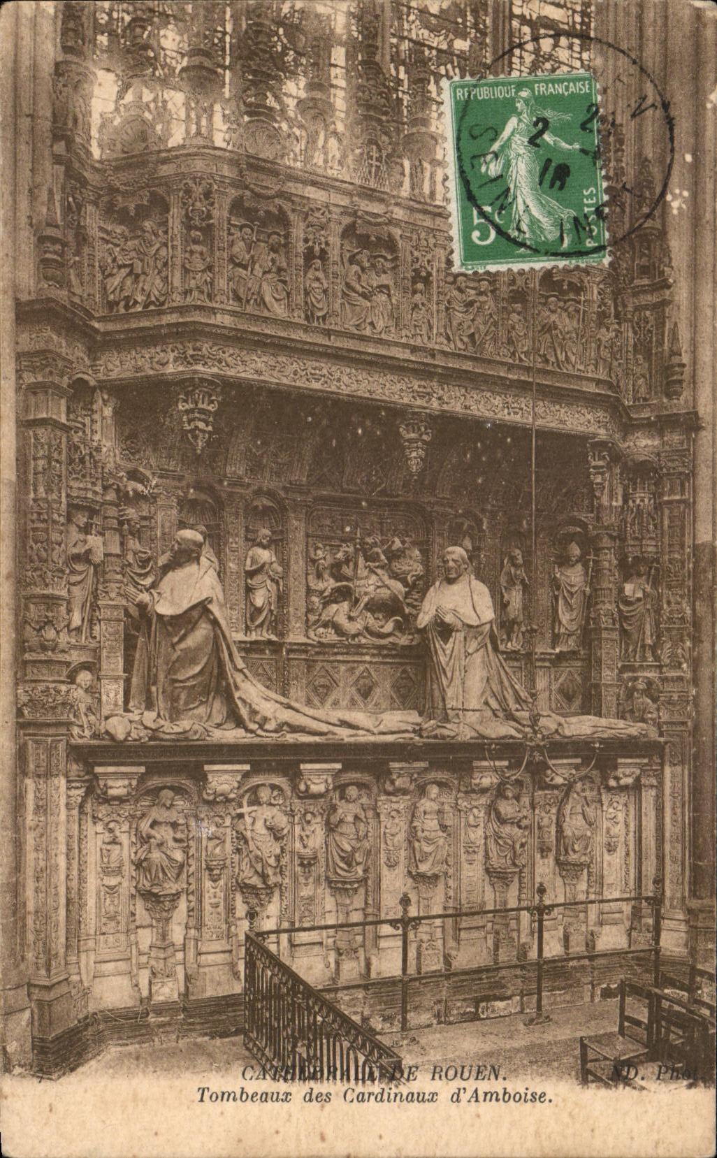 CPA Rouen Tombs Of the Cardinals D' Amboise
