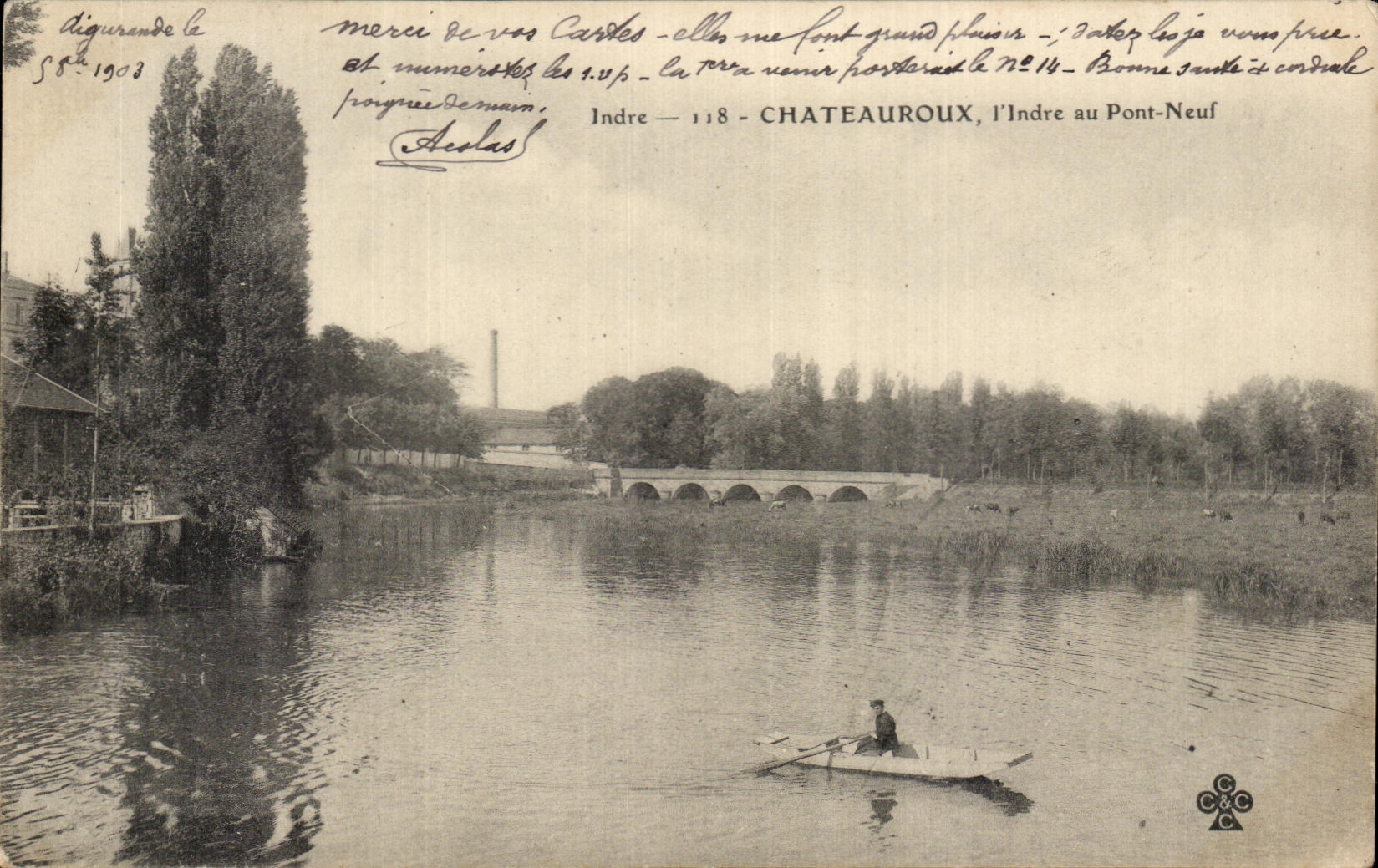 CPA Indre Chateauroux L'Indre au Pont Neuf