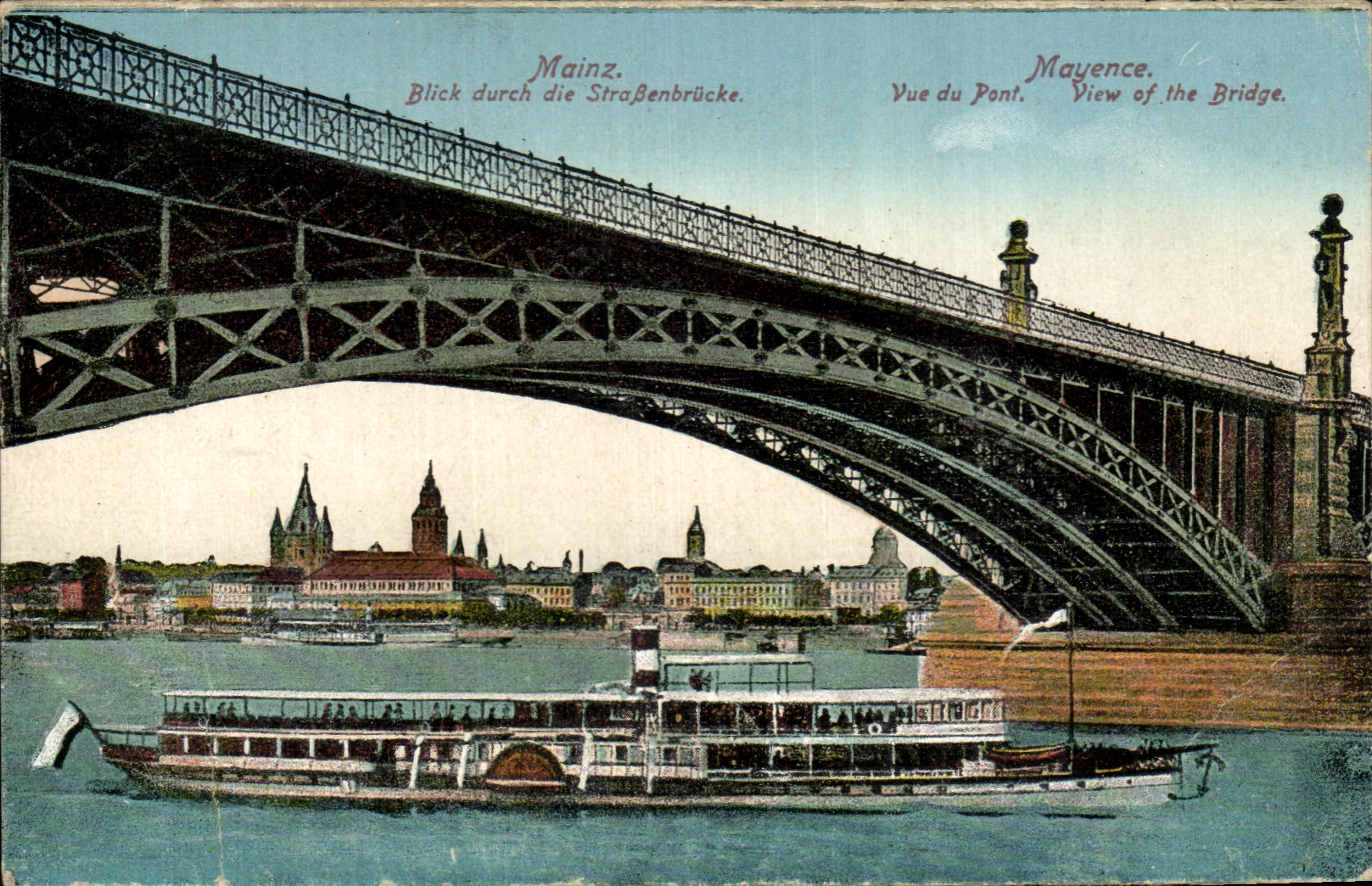 El durck de CPA Maguncia Maguncia Blick muere el barco de Strassenbrucke