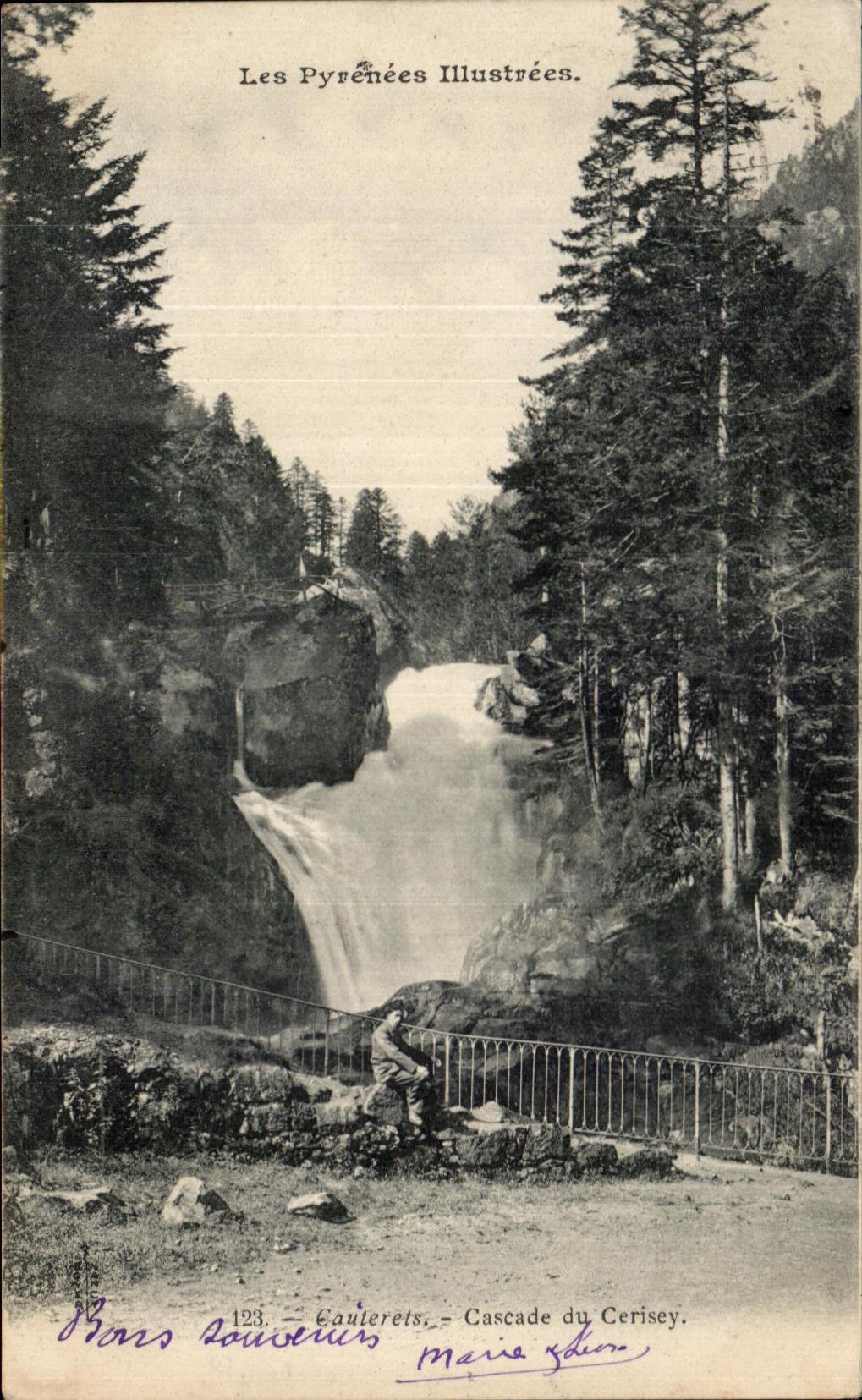 CPA the Pyrenees Illustrees Cauterets Cascades of Cerisey