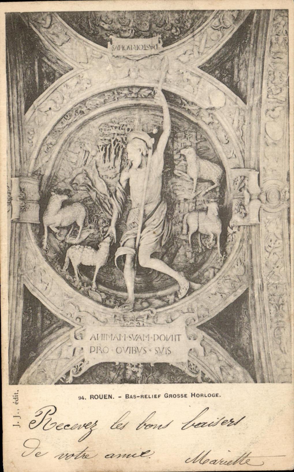 CPA Low Rouen Relief Gross Clock
