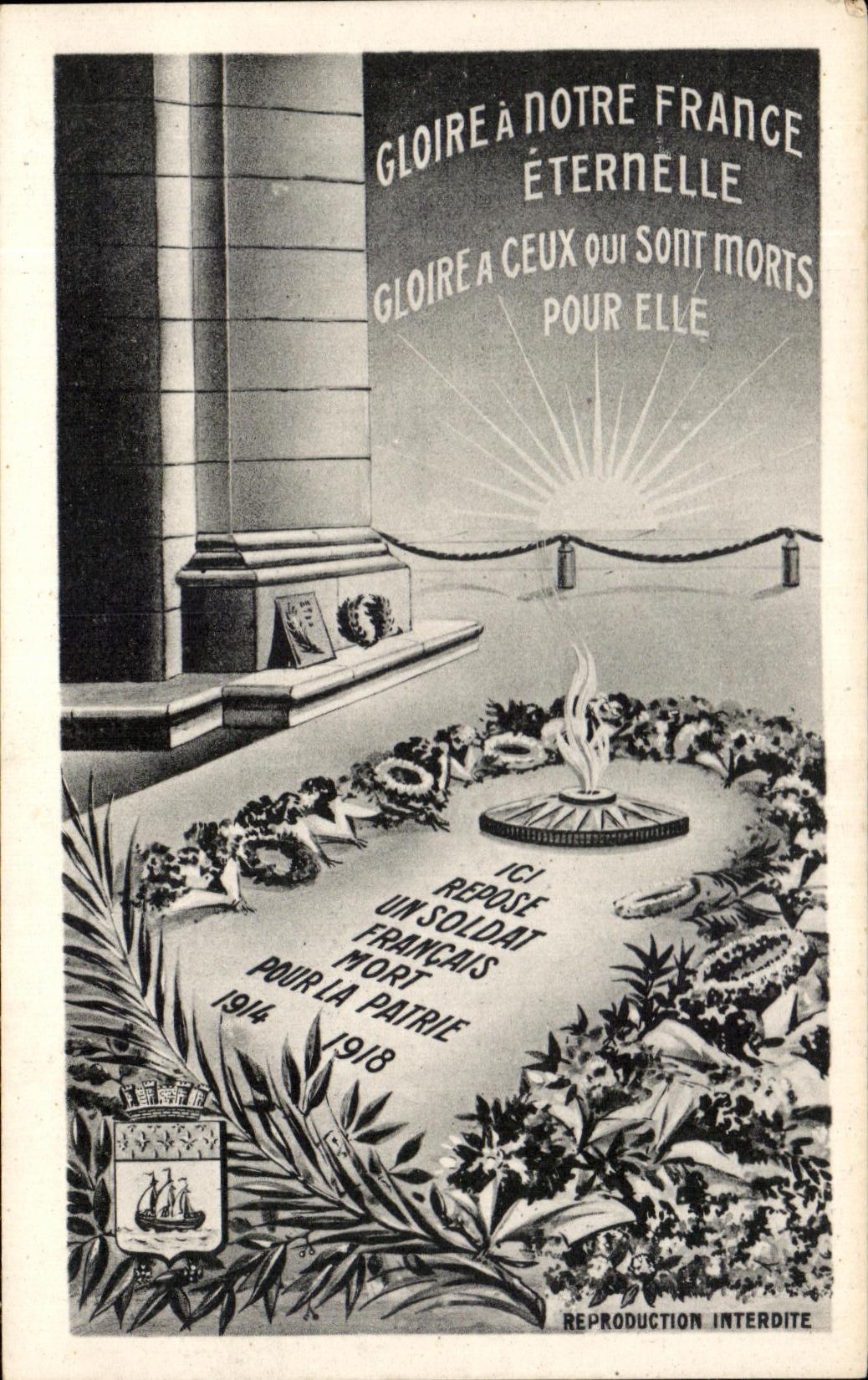 CPA Paris Gloire a notre France eternelle Arc de Triomphe Tombeau du soldat inconnu