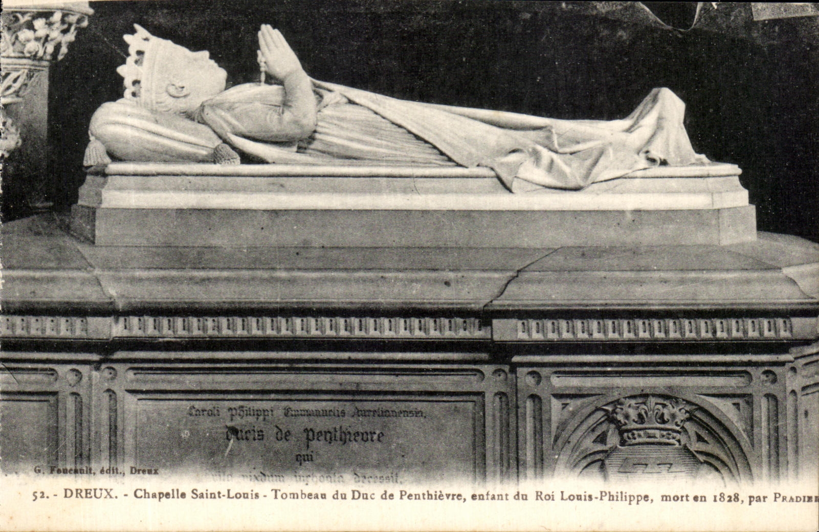 La tumba del Saint Louis de la camara acorazada de CPA Dreux del nino de Duc De Penthievre de rey Louis Felipe murio en 1828