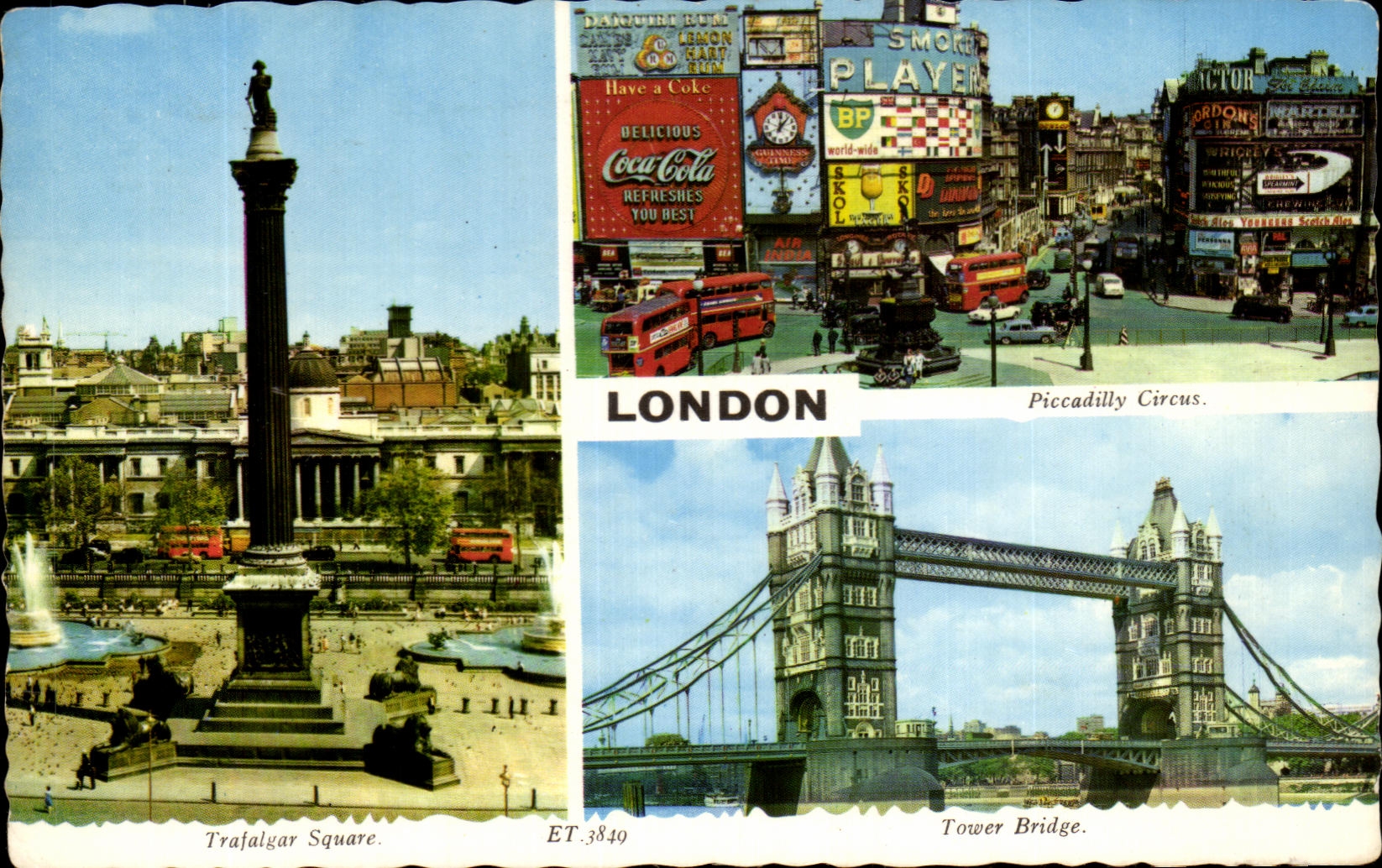 CPA London Piccadilly Circus Trafalgar Public garden Tower Bridge