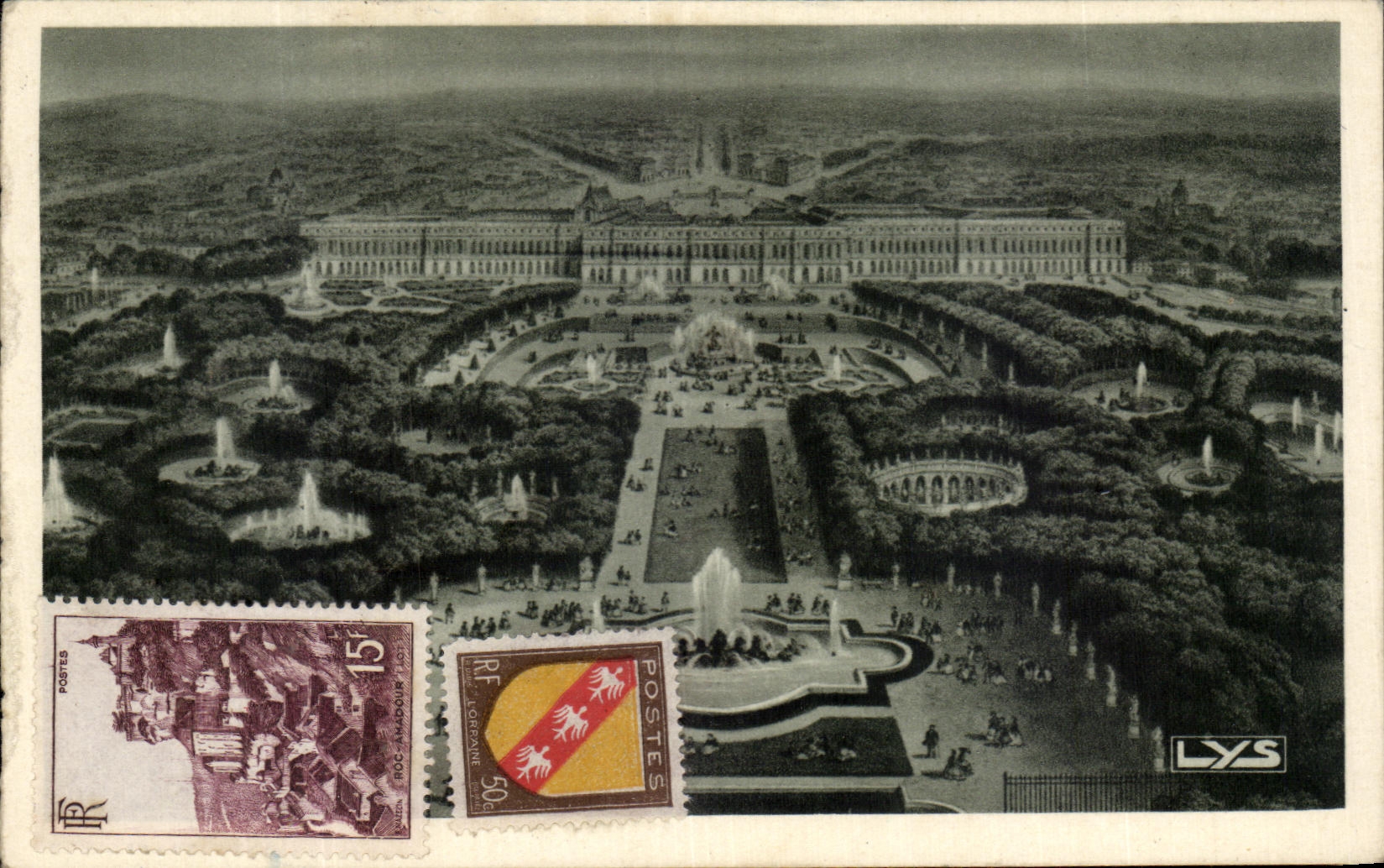 CPA Versailles Panorama du Chateau et Jardin 