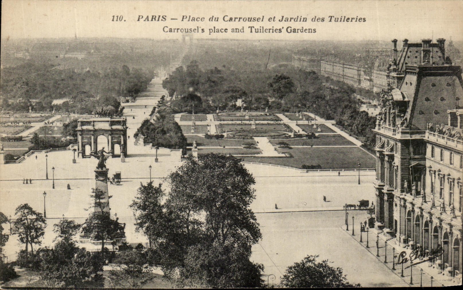 CPA Paris coloca el carrusel y el jardin de Tileries