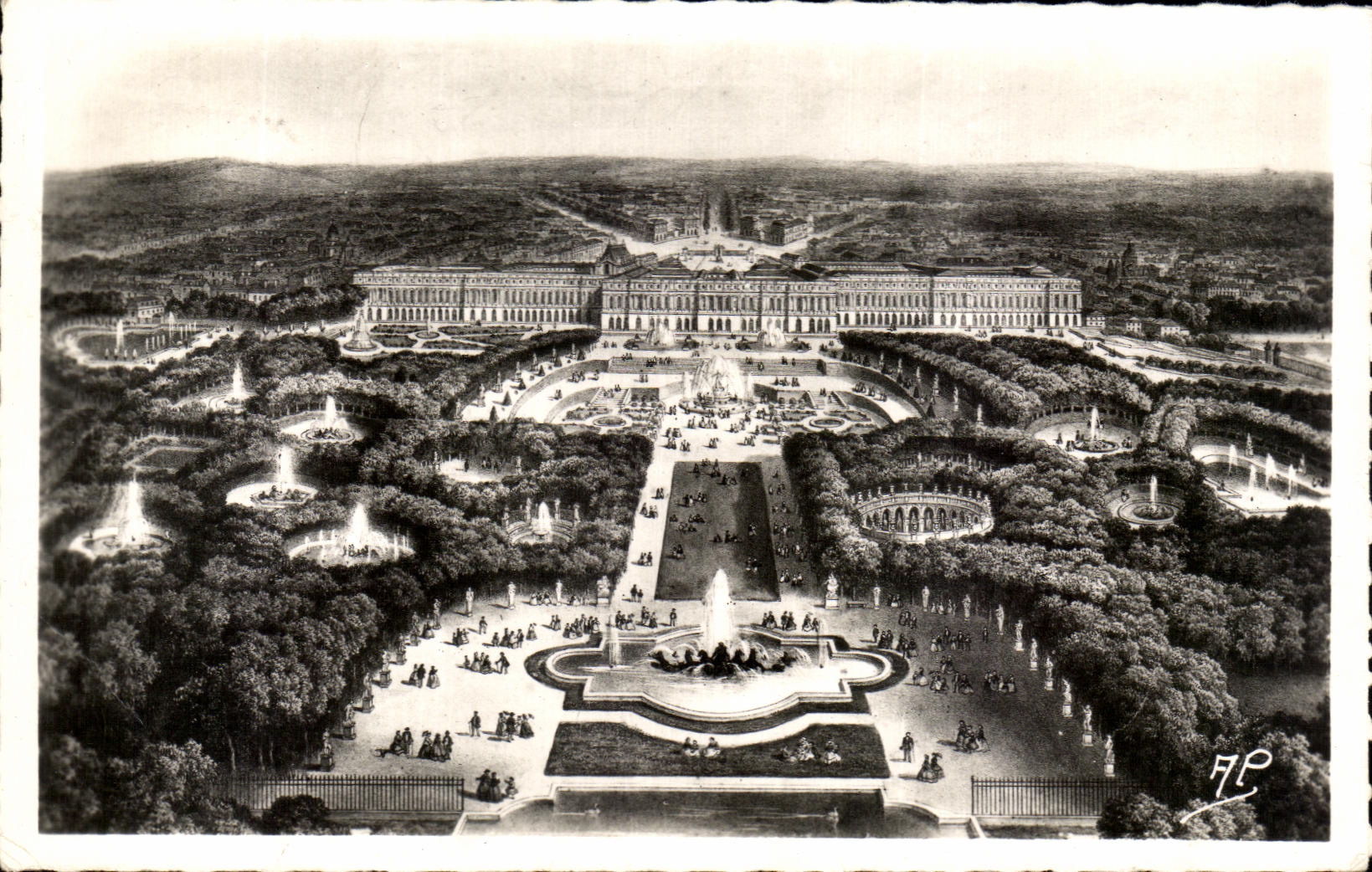 CPA Versailles Vue generale du Parc et du Palais 
