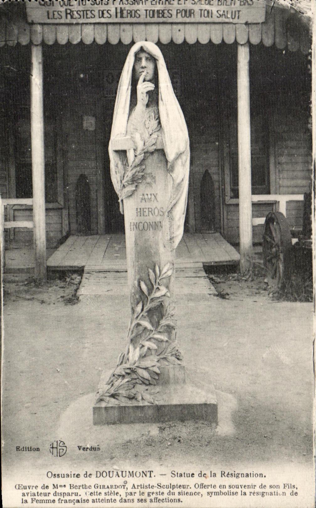 CPA Ossuary of Douaumont Statue of Resignation
