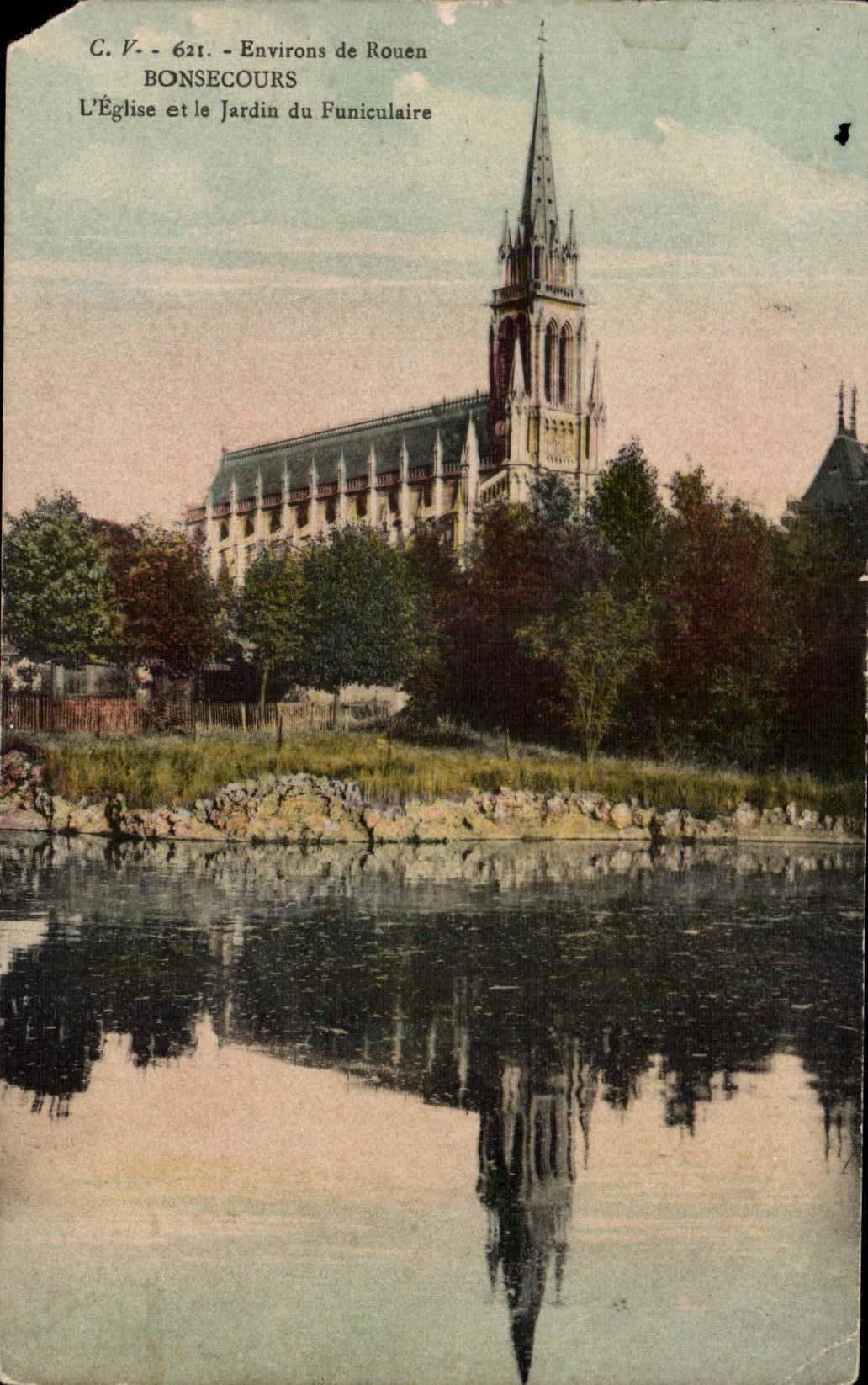CPA Bonsecours la iglesia y el jardin del funicular