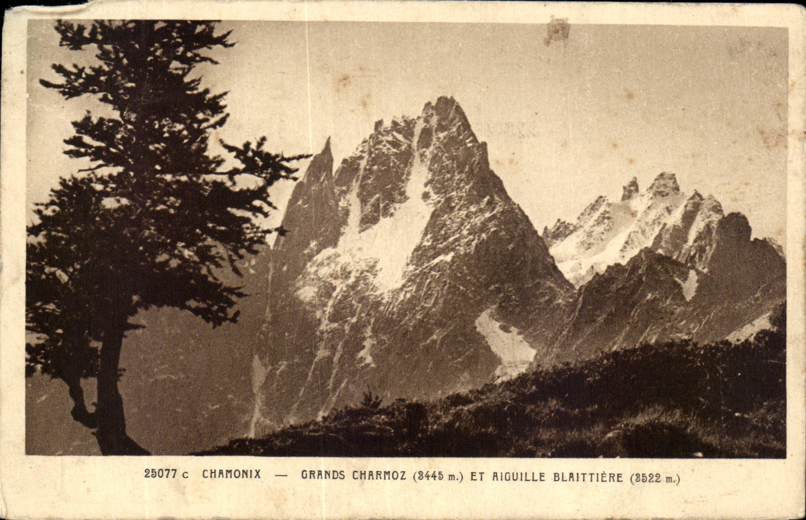 Large CPA Chamonix Charmoz And Aiguille Blaittiere