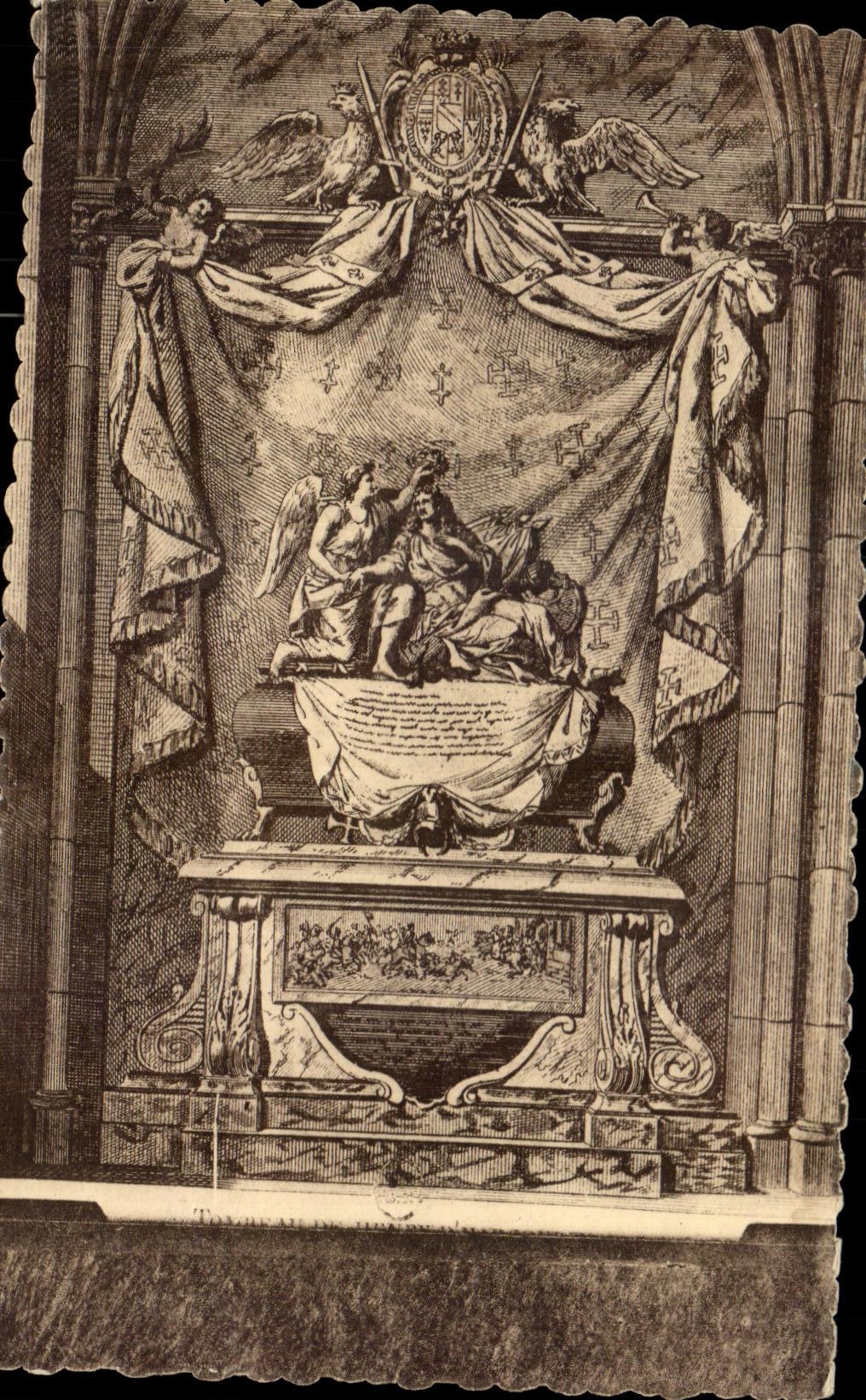 CPA Abbey of Royaumont Asnieres on Oise Tomb of the marshal of Harcourt Lorraine by Coysevox