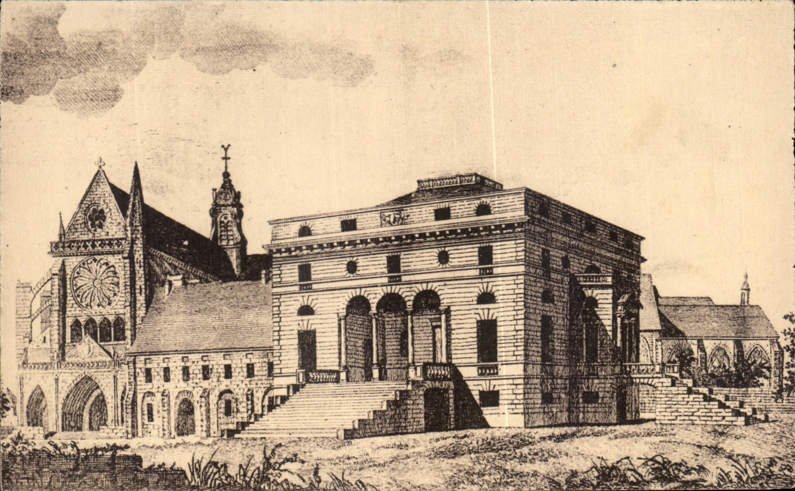 CPA Abbey of Royaument Asnieres on Oise Abbey Church Palate