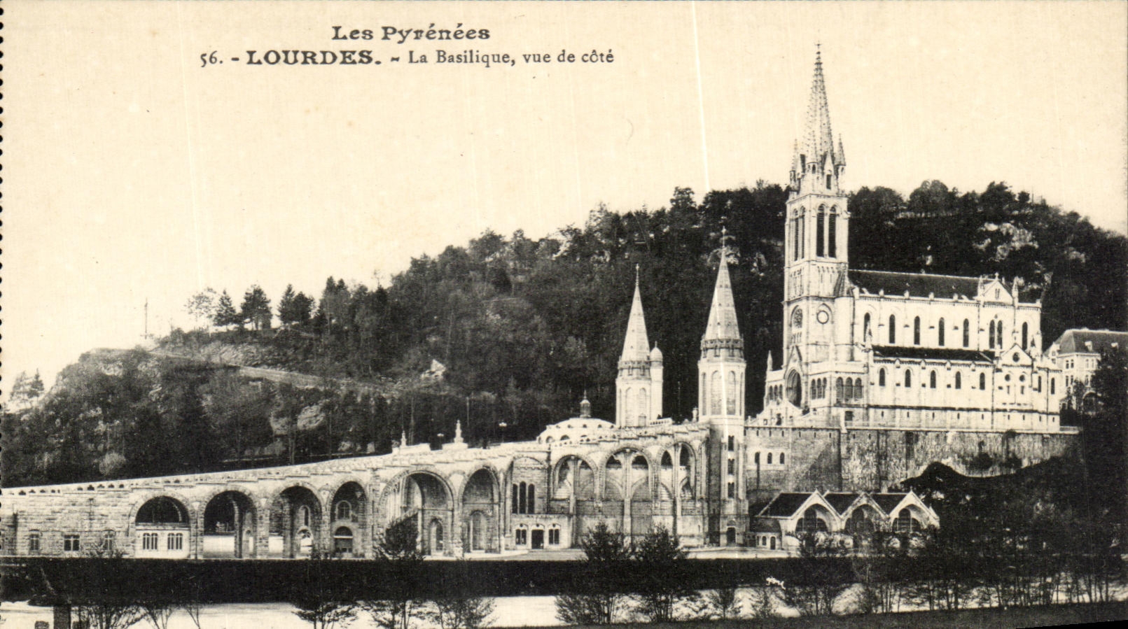 CPA Lourdes Les Pyrenees La Basilique Vue de Cote