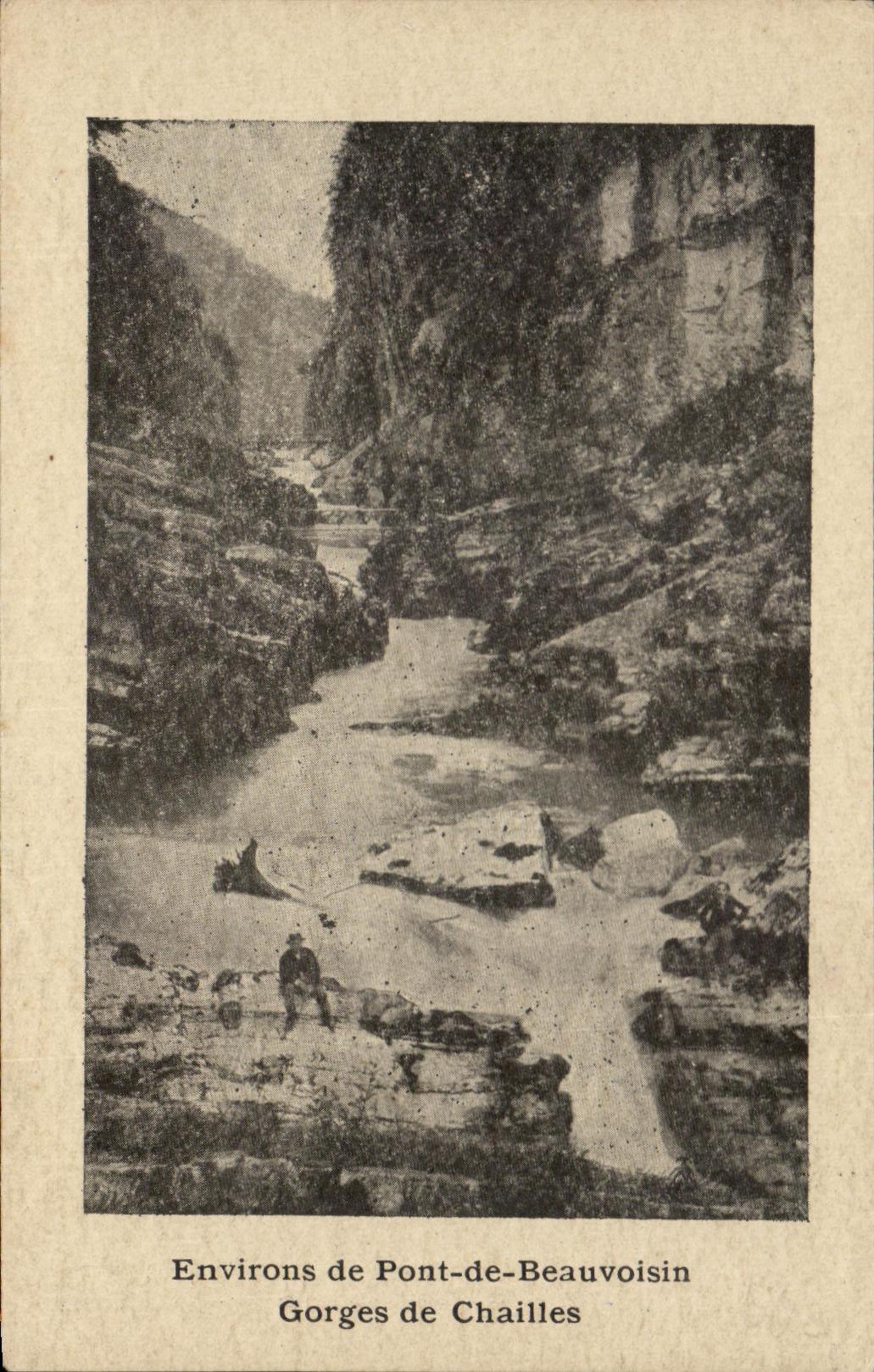 CPA Surroundings of Bridge of Beauvoisin Falls of Road metals