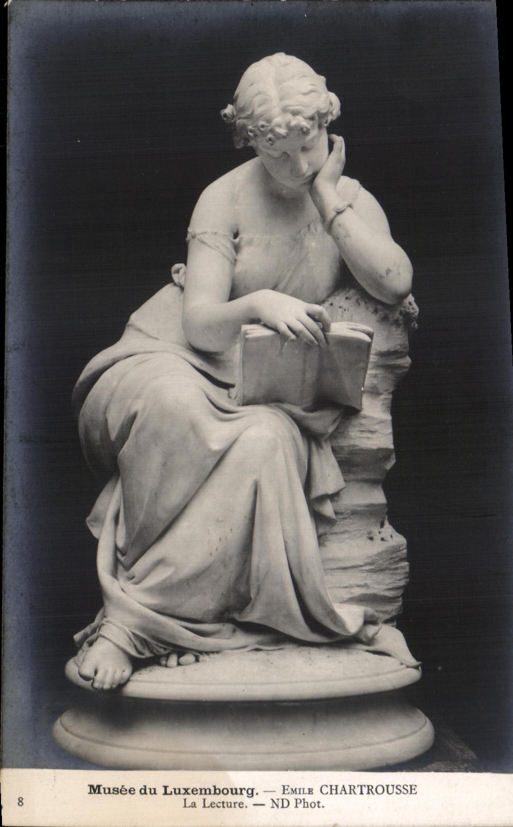 CPA Museum Of Luxembourg Emile Chartrousse reading