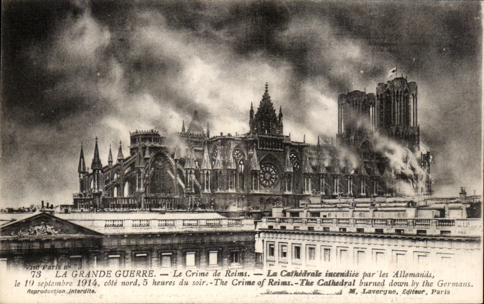 CPA the Great War the Crime of Rheims