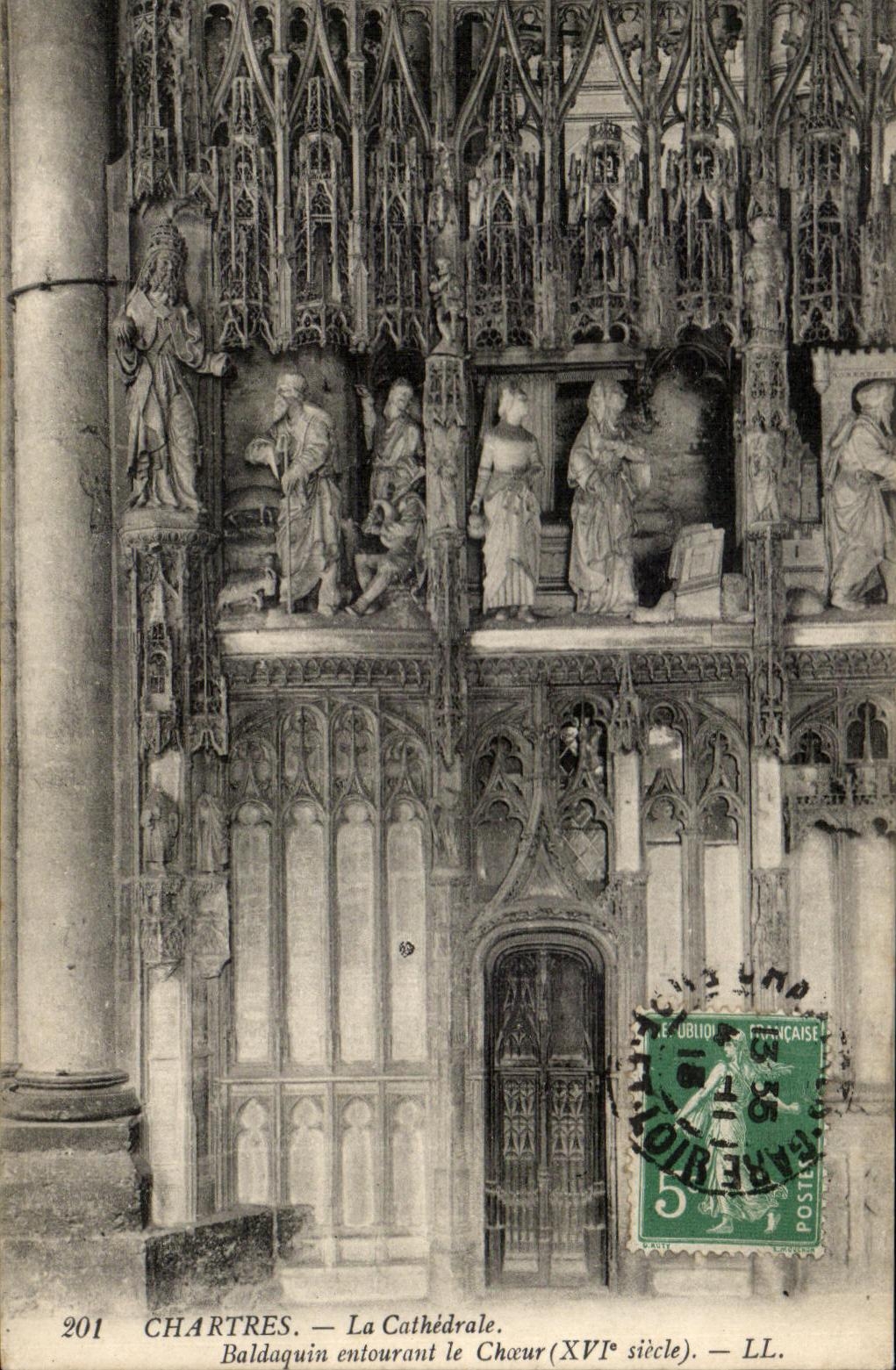 CPA Chartres La Cathedrale Baldaquin entourant le choeur 