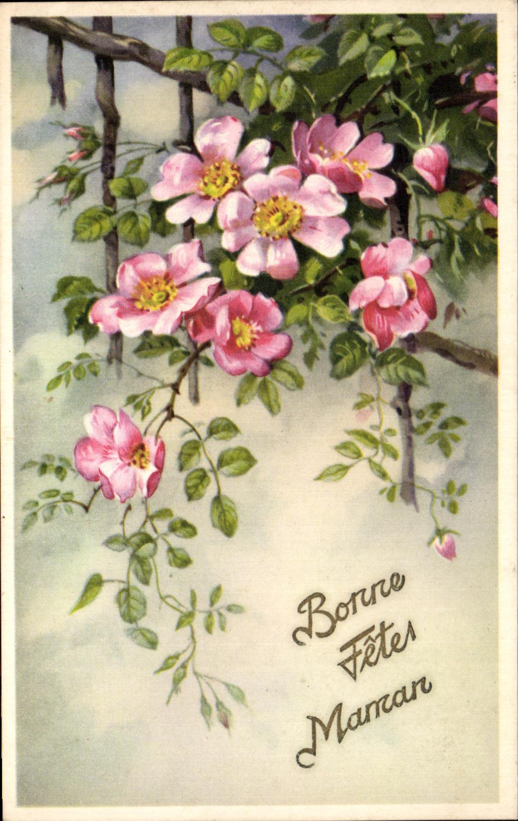 CPA Fantaisie fleurs Bonne Fetes Maman
