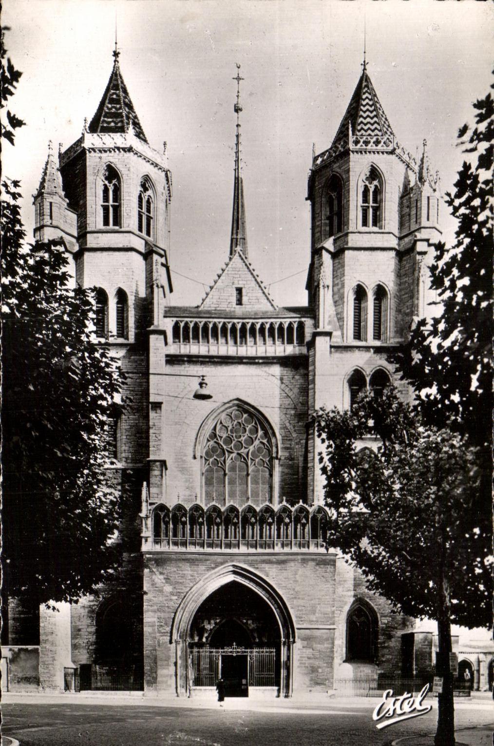 CPA Dijon Cathedral Saint Benign Frontage Western Porch
