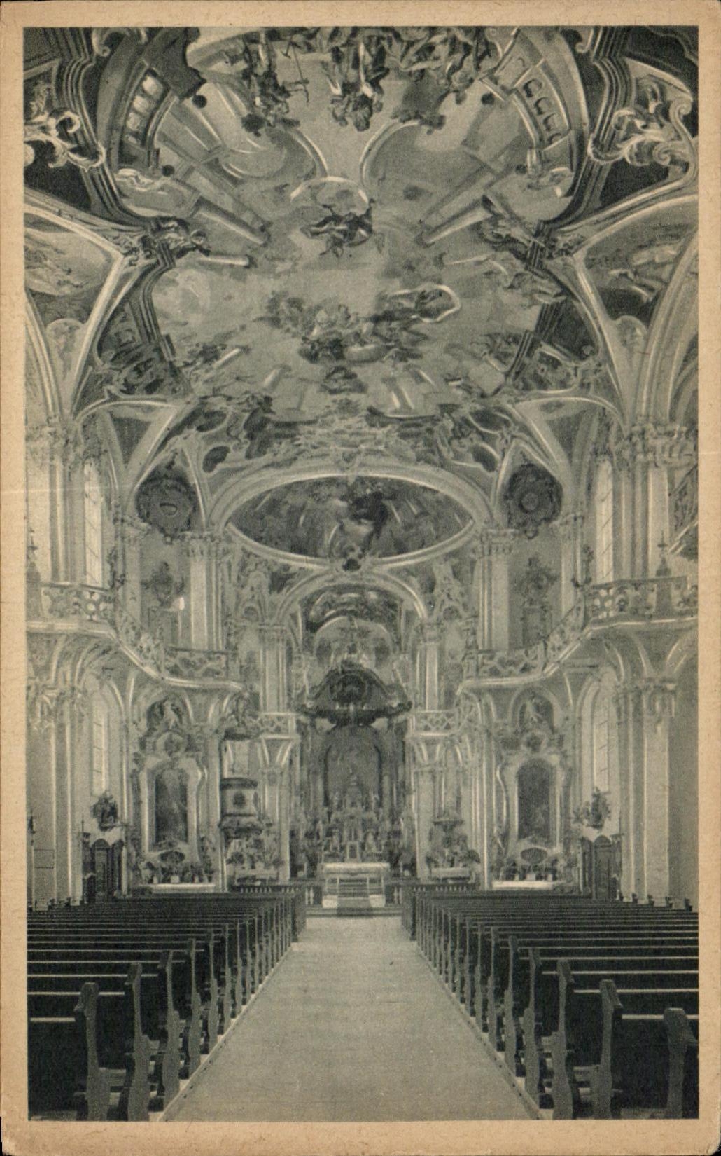 CPA Cistercienser Probstei Birnau Inneres der Kirche Bondensee
