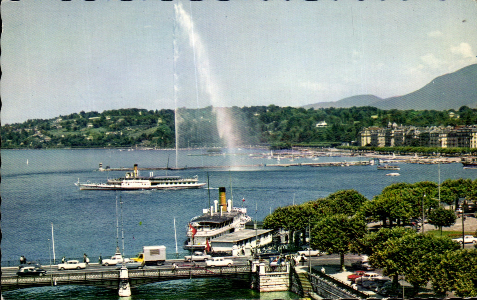 CPA Geneva Seen on the Roads and the Swiss Jet