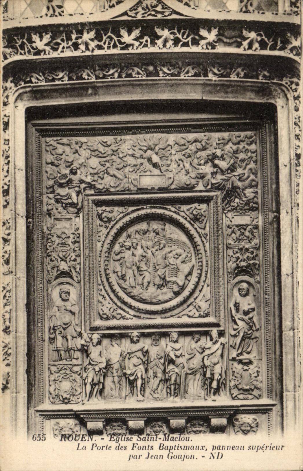 CPA Rouen Church Saint Maclou the Gate Of the Font Baptibmour Super Panel or By Jean Gonjon