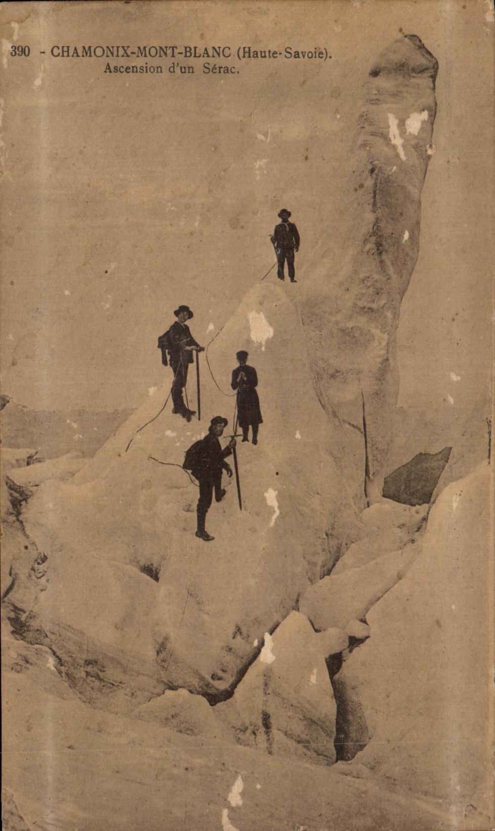 CPA Chamonix Mont Blanc Aacension D'Un Serac Alpinisme