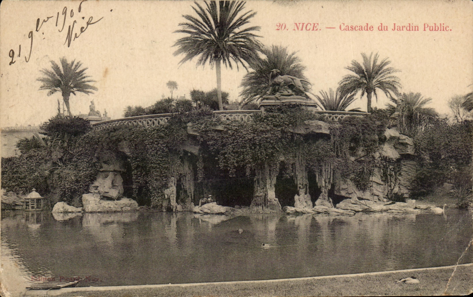 CPA Nice Cascade Du Jardin Public