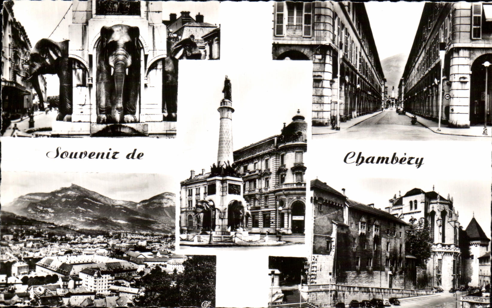 CPA Souvenir De Chambery Elephant