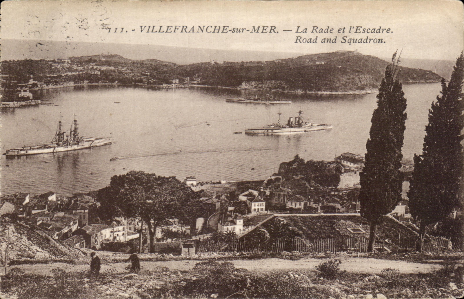 CPA Villefranche Sur Mer La Rade Et L'Escadre Bateaux