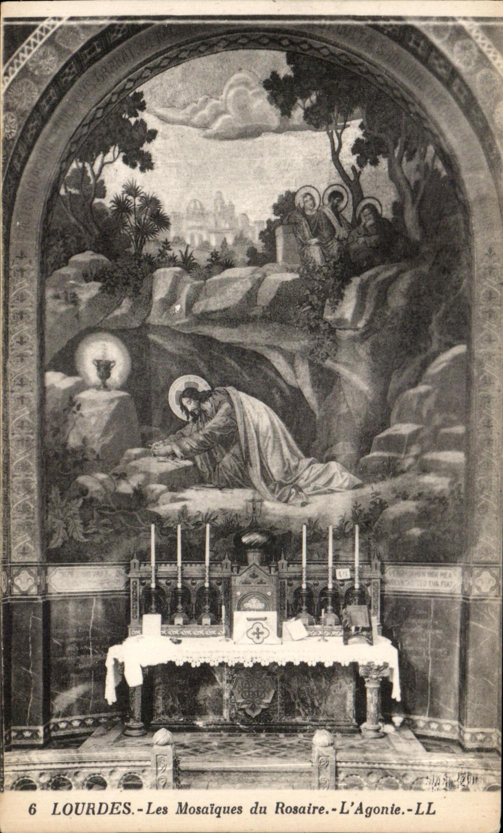 CPA Lourdes Les Mosaiques du Rosaire L'Agonie