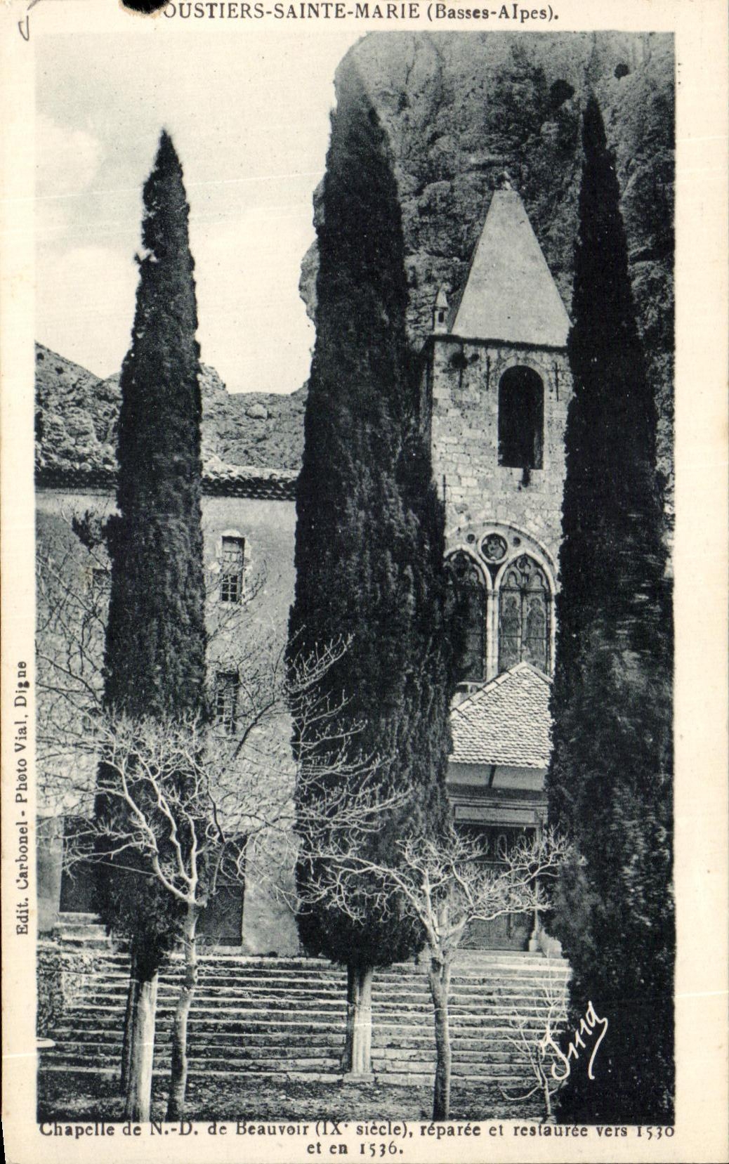 CPA Moustiers Sainte Marie Chapelle de Nd de Beauvoir
