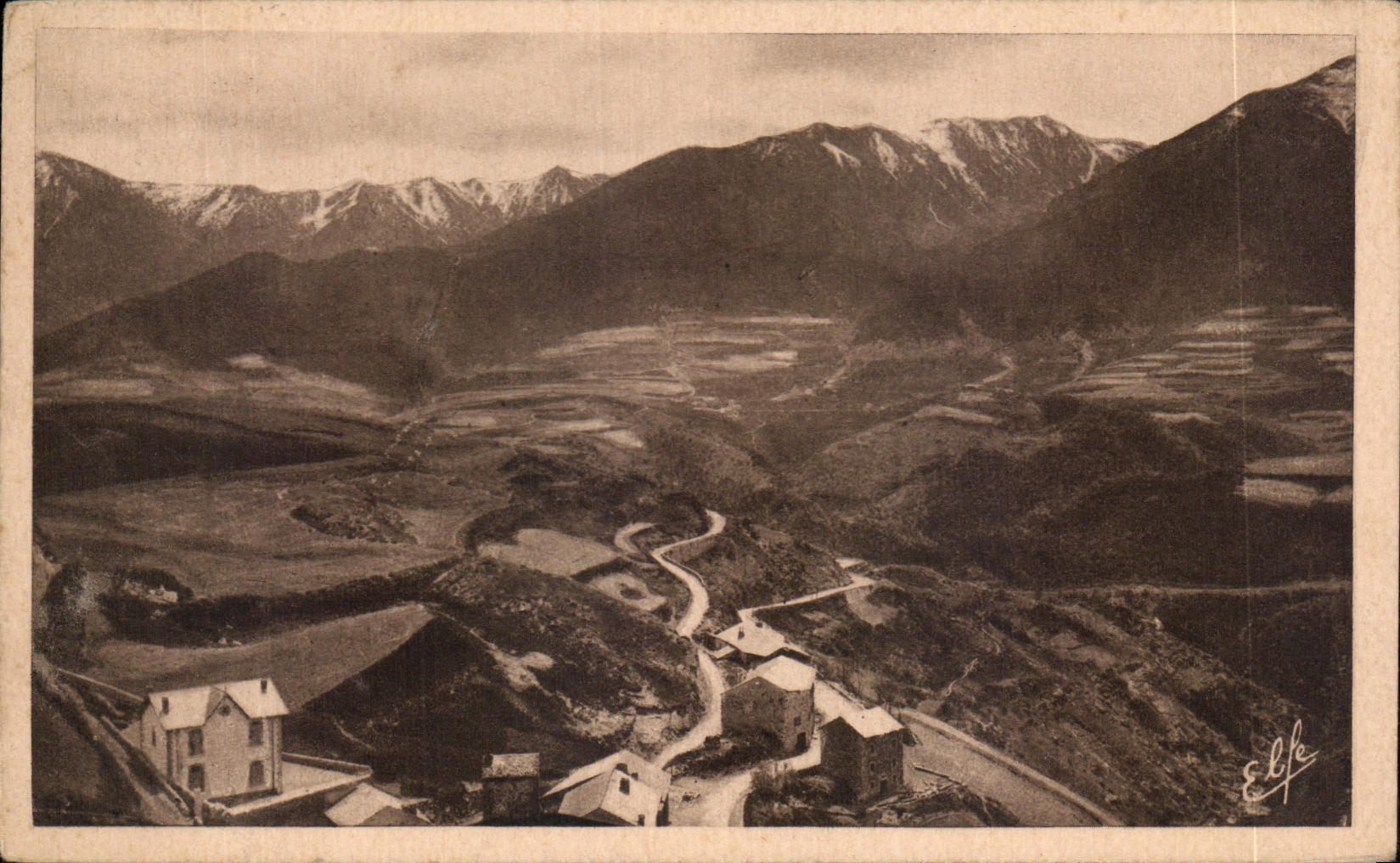 CPA the Pyrenees Ocean Louis Mount Seen on Fetges and Cambers it of Aze Route of Prades and Saujo