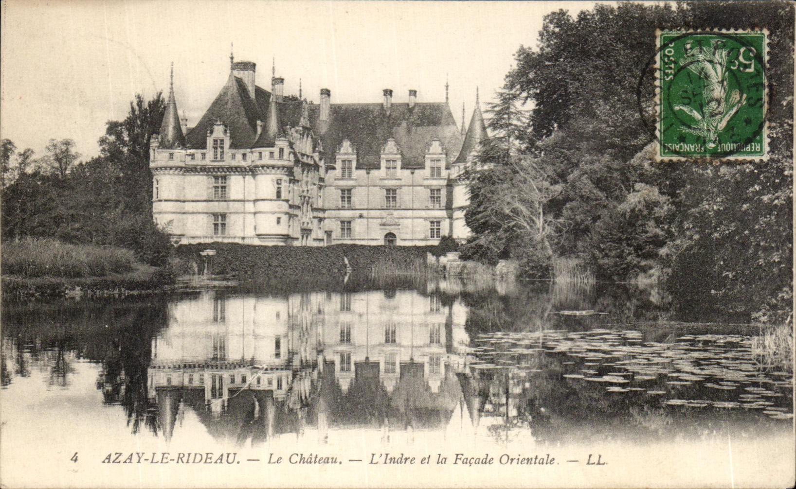 CPA Azay la cortina Castle Indre y el ataque frontal del este