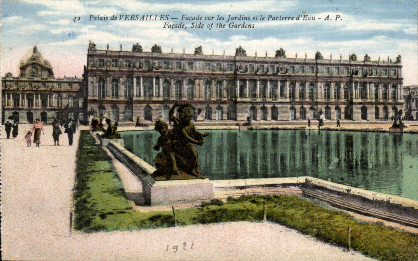 CPA Palais De Versailles Facade Sur Les Jardins Et Le Parterre d'Edu Facade Side Of The Gardens