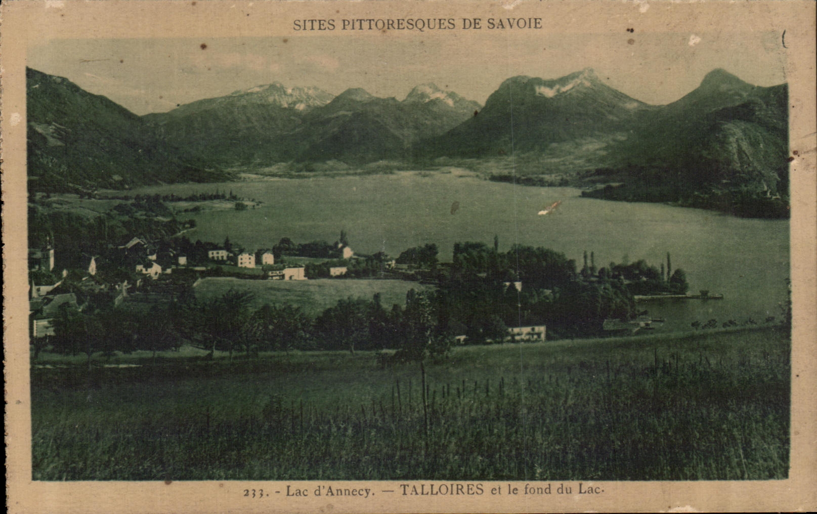 Picturesque CPA Sites of Savoy Lake Annecy Talloires and bottom of the Lake