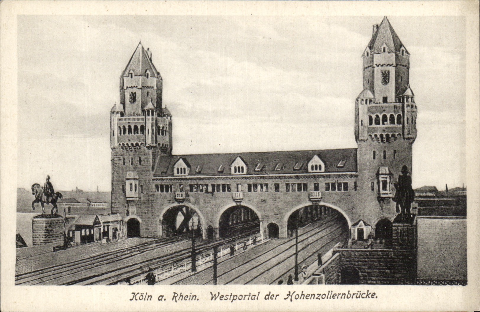 CPA Koln tiene der Hohenzollernbrucke de Rhin Westportal