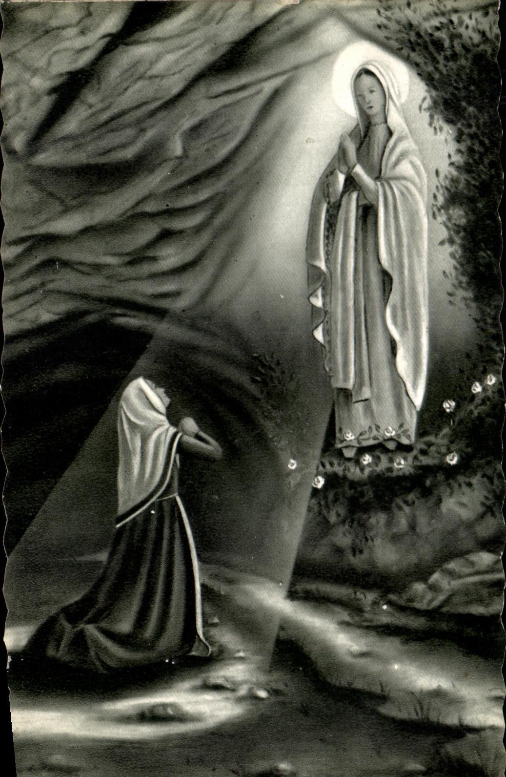 CPA Lourdes L'apparition de Notre Dame de Lourdes Sainte Bernadette