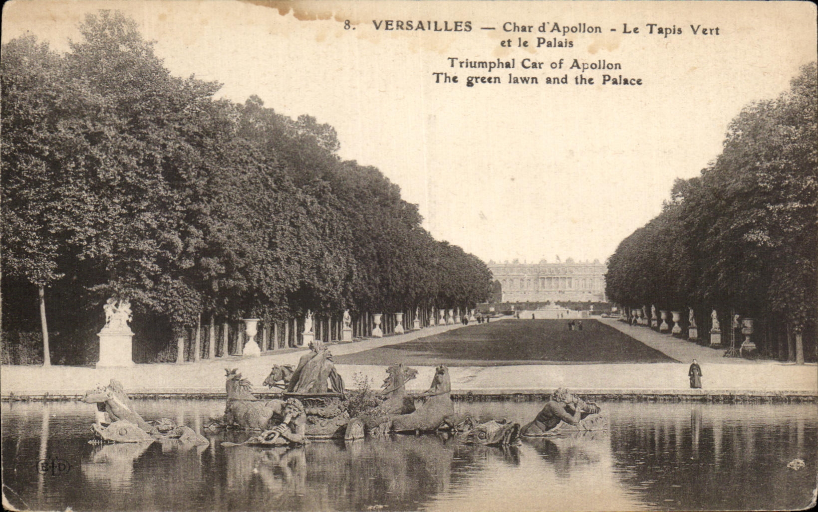 CPA Versailles Char d'Apollon Le Tapis Vert et le Palais 