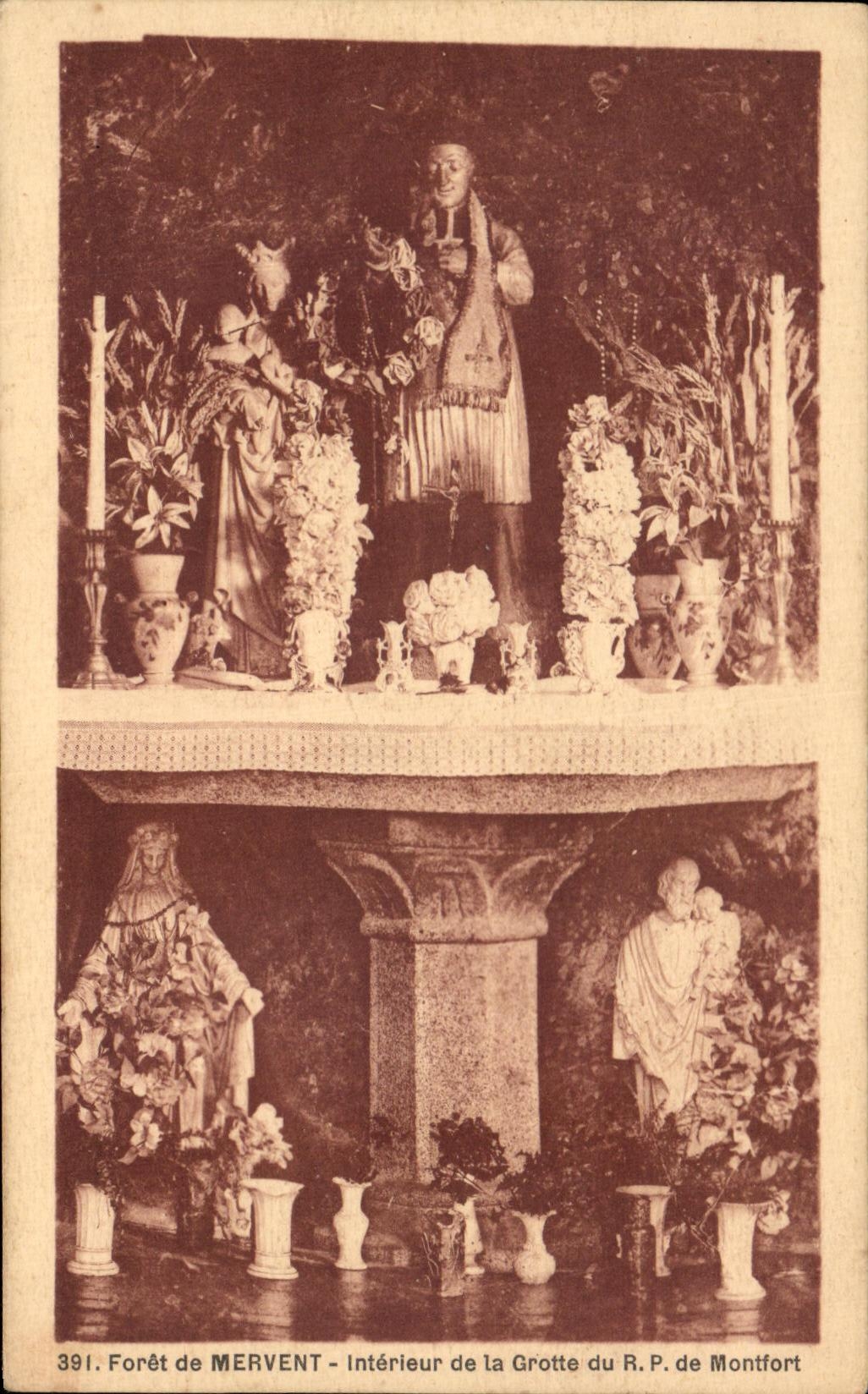 CPA Foret de Mervent Interieur de la Grotte du montfort