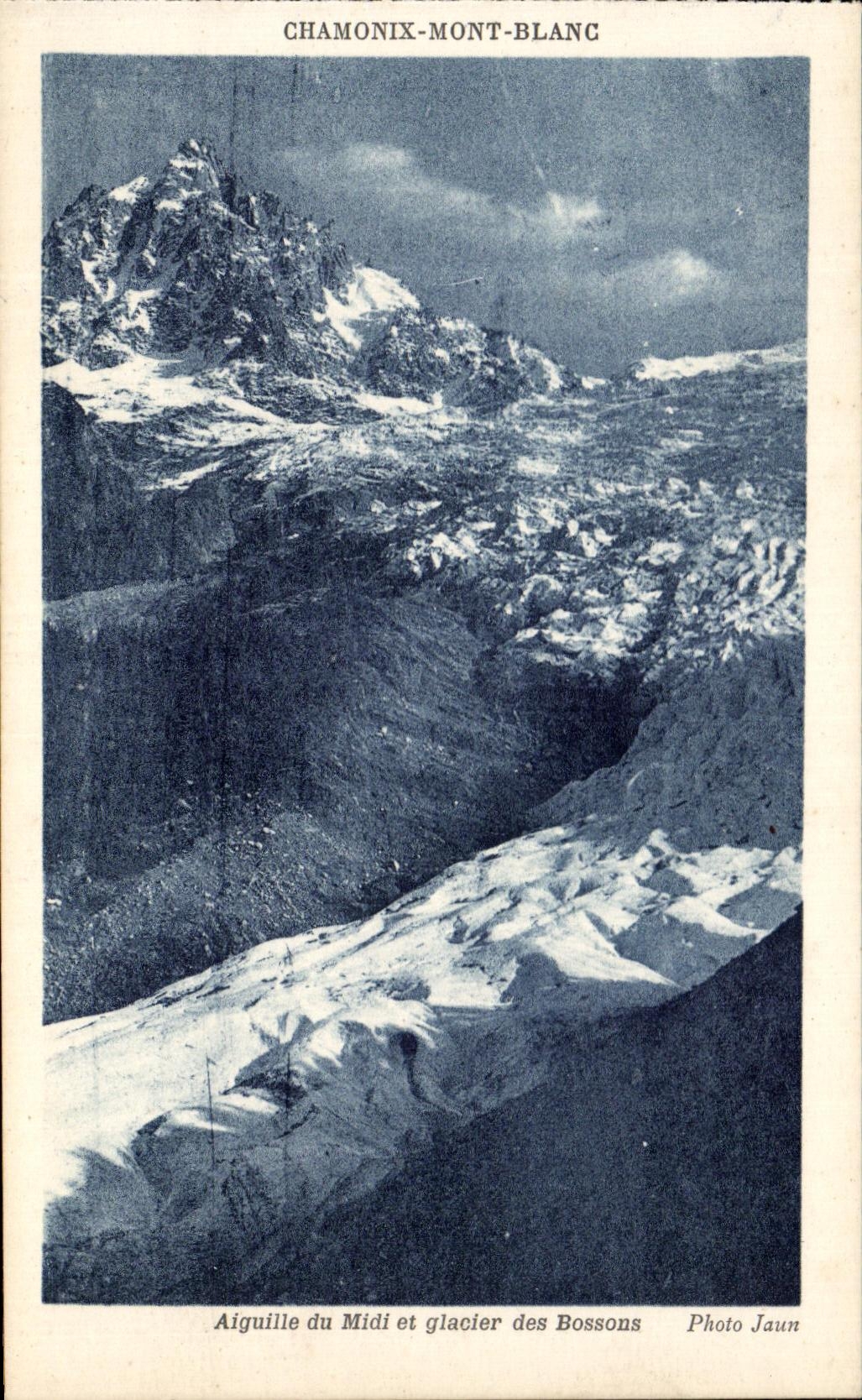 CPA Chamonix Mont Blanc Aiguille du Midi et glacier des Bossons 