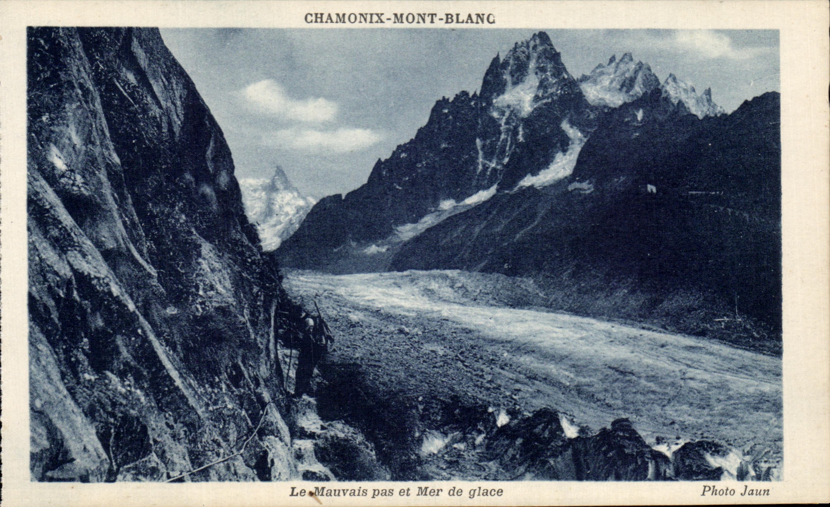 CPA Chamonix Mont Blanc Le mauvais pas et mer de glace