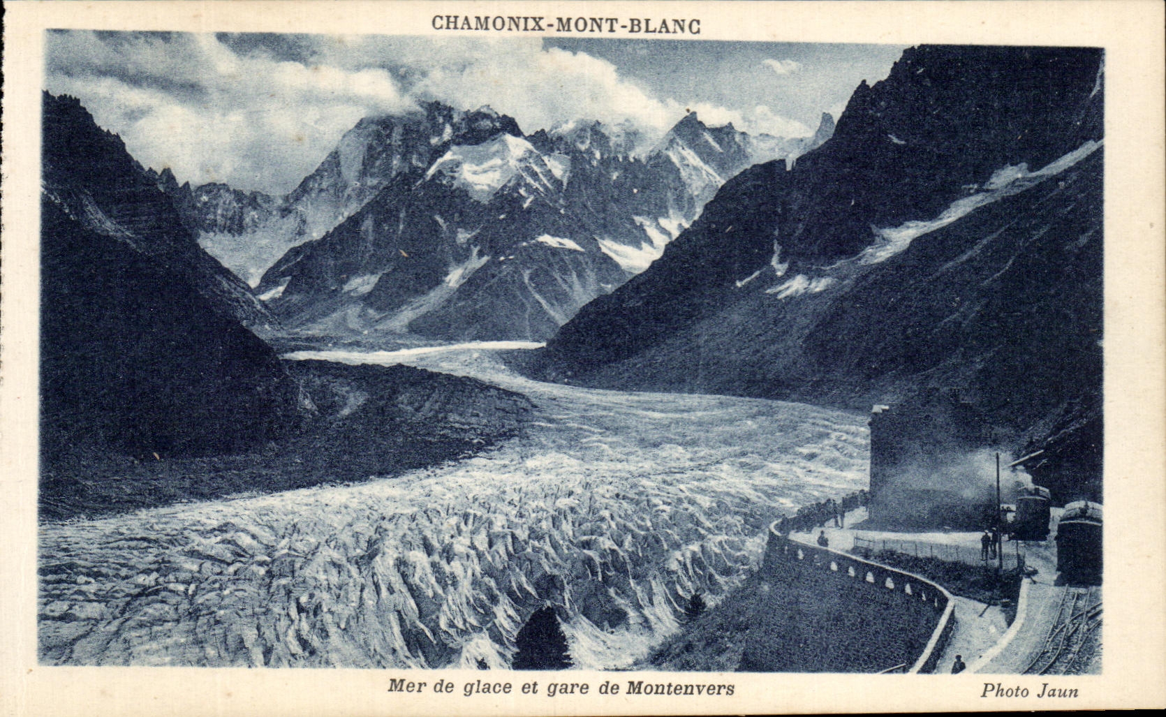 CPA Chamonix Mont Blanc Mer de Glace er Gare de Montenvers Train 