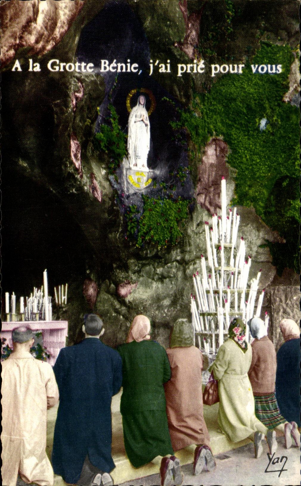 CPSM Lourdes A La Grotte Benie J'ai Prie Pour Vous