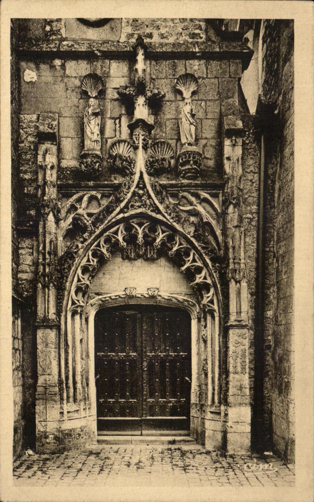 CPA acodo la puerta de las ramas de la cruz de Sainte de la iglesia